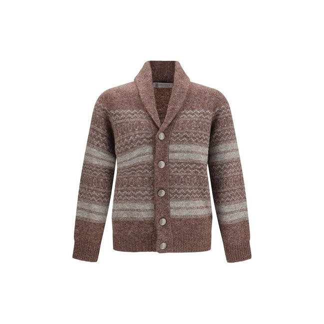 Brunello Cucinelli Bordeaux Alpaca Cardigan