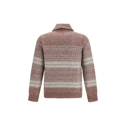 Brunello Cucinelli Bordeaux Alpaca Cardigan