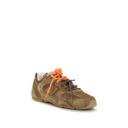 Miu Miu Brown Calf Leather Athletic Sneakers