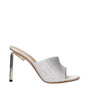 Off-White Grey Satin Stiletto Heel Sandals