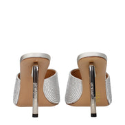 Off-White Grey Satin Stiletto Heel Sandals