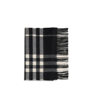 Burberry Black Embroidered Check Cashmere Scarf