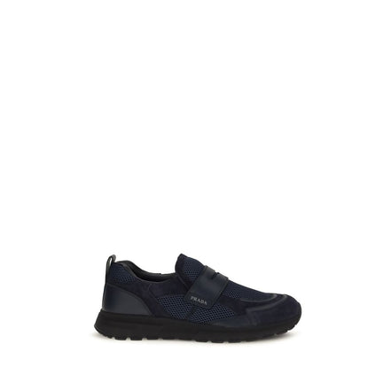Prada Blue Leather Athletic Sneakers