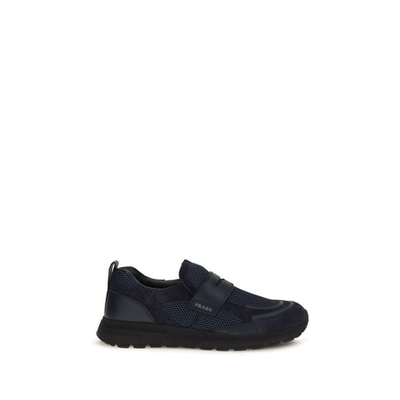 Prada Blue Leather Athletic Sneakers