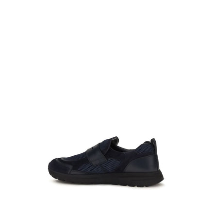 Prada Blue Leather Athletic Sneakers