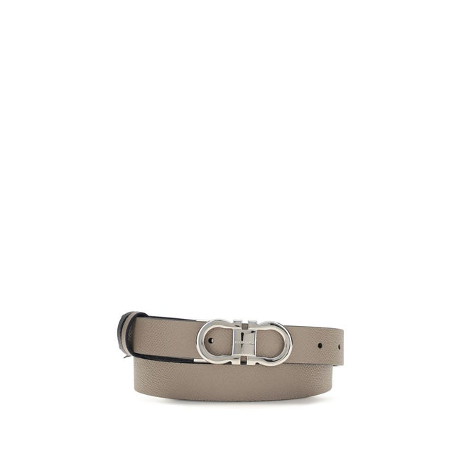 Ferragamo Gray Leather Belt