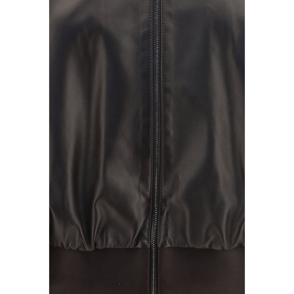 Gucci Brown Leather Bomber