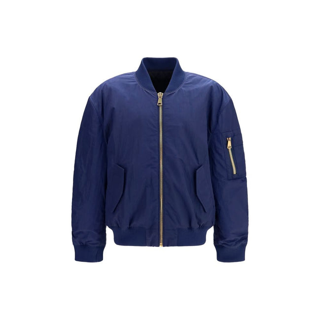 Balmain Blue Polyamide Bomber
