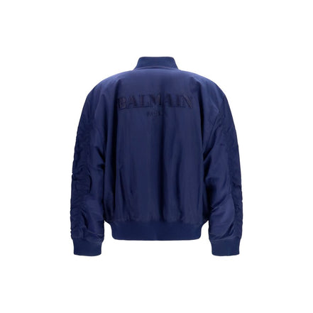 Balmain Blue Polyamide Bomber