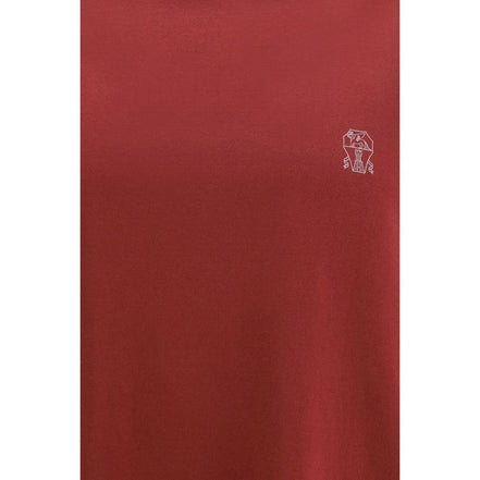 Brunello Cucinelli Bordeaux Cotton T-Shirt