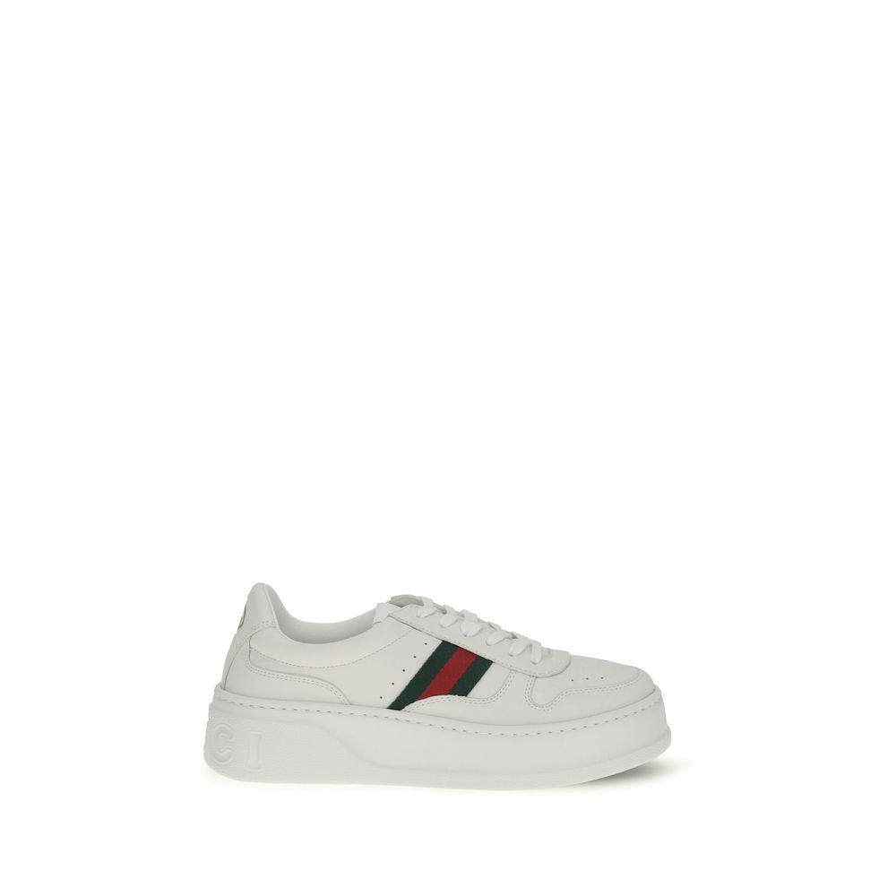 Gucci White Calf Leather Chunky Sneakers