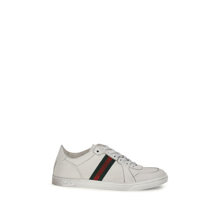 Gucci White Calf Leather Athletic Sneakers