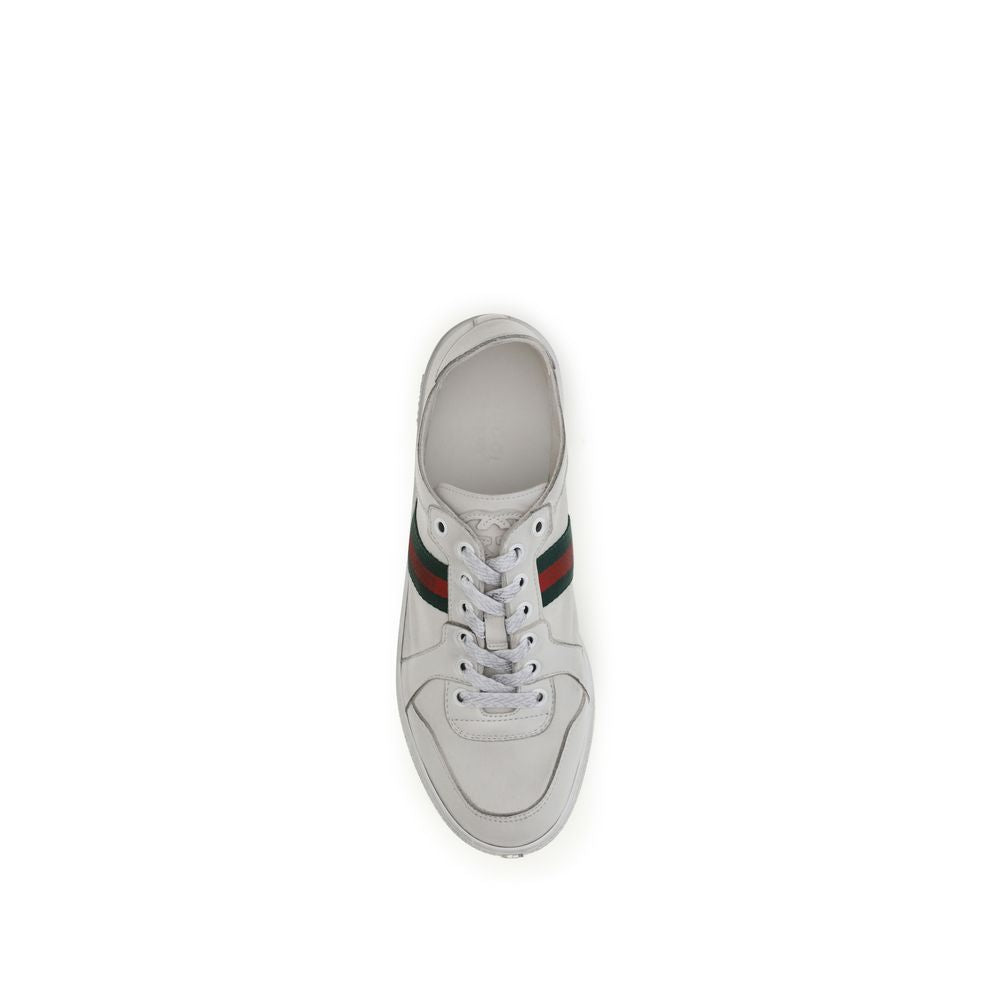 Gucci White Calf Leather Athletic Sneakers