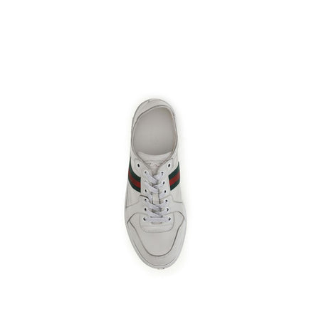 Gucci White Calf Leather Athletic Sneakers