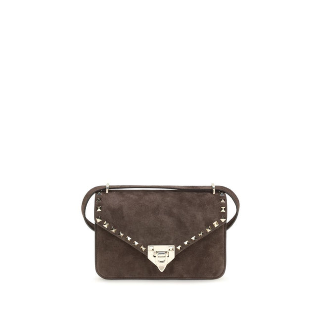 Valentino Garavani Brown Suede Leather Shoulder Bag