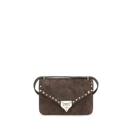 Valentino Garavani Brown Suede Leather Shoulder Bag