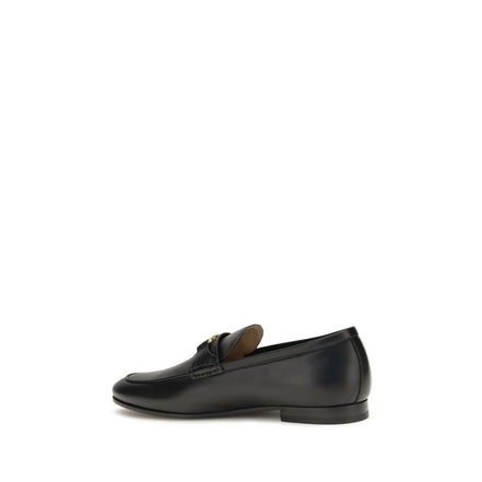 Valentino Garavani Black Calf Leather Slip-On Loafers