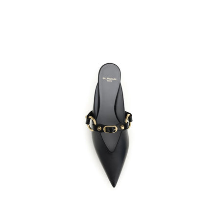 Balenciaga Black Calf Leather Mules
