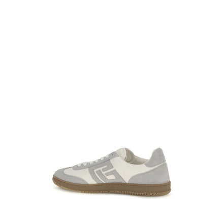 Balmain White Calf Leather Athletic Sneakers