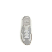 Balmain White Calf Leather Athletic Sneakers