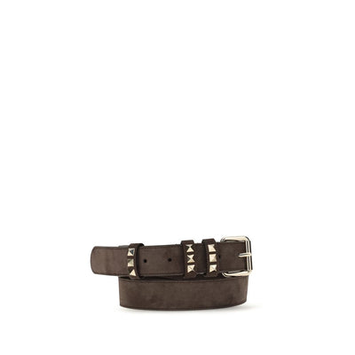 Valentino Garavani Brown Suede Leather Regular Belt