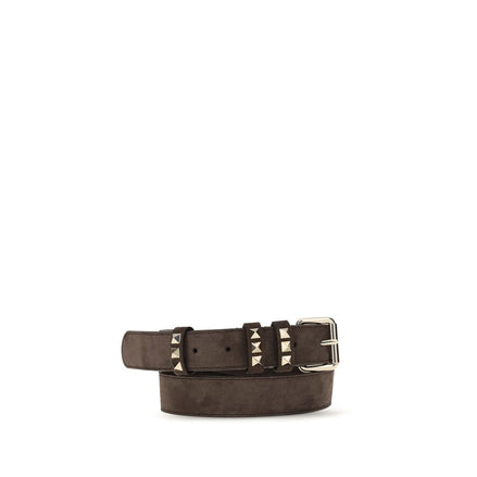 Valentino Garavani Brown Suede Leather Regular Belt