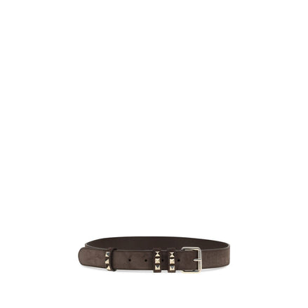 Valentino Garavani Brown Suede Leather Regular Belt