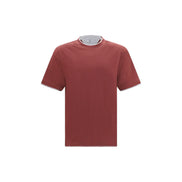 Brunello Cucinelli Bordeaux Cotton T-Shirt