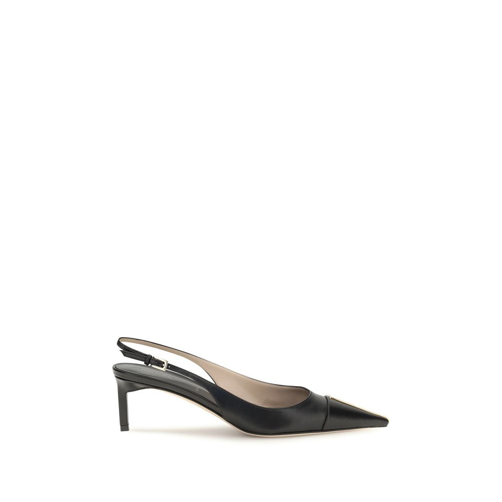 Tom Ford Black Calf Leather Mid Heel Pumps