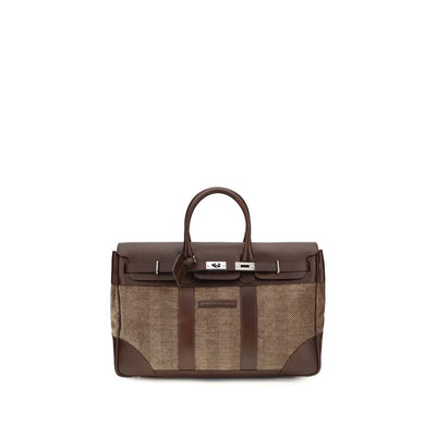 Brunello Cucinelli Brown Calf Leather Luggage And Travel