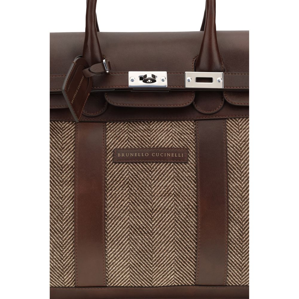 Brunello Cucinelli Brown Calf Leather Luggage And Travel