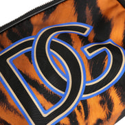 Dolce & Gabbana Brown Tiger Print Nylon Fanny Waist Pack Bag