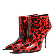 Dolce & Gabbana Red Leopard Cardinale Ankle Boots