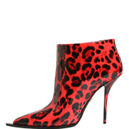 Dolce & Gabbana Red Leopard Cardinale Ankle Boots