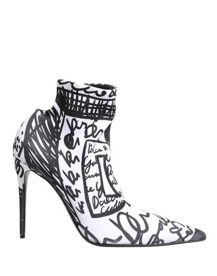 Dolce & Gabbana White Stretch Ankle Boots