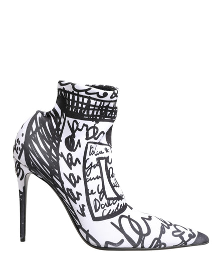 Dolce & Gabbana White Stretch Ankle Boots