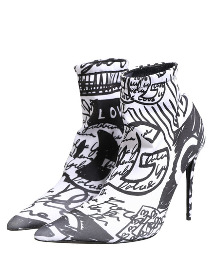Dolce & Gabbana White Stretch Ankle Boots