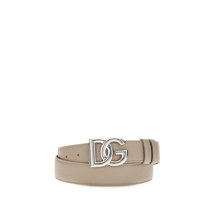 Dolce & Gabbana Gray Calf Leather Regular Belt