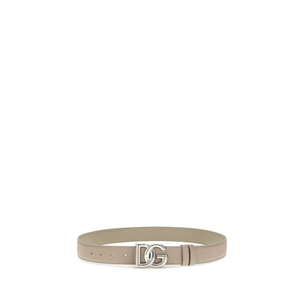 Dolce & Gabbana Gray Calf Leather Regular Belt
