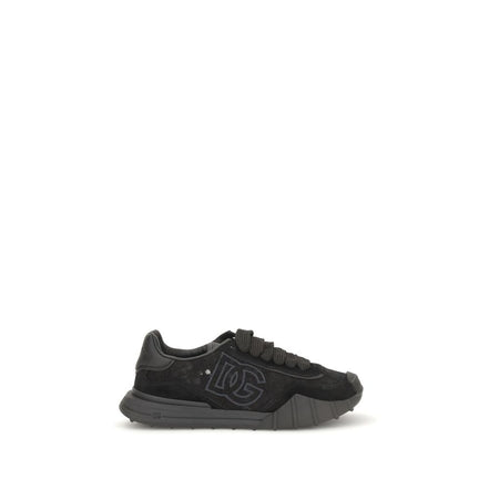 Dolce & Gabbana Black Calf Leather Chunky Sneakers