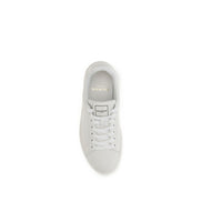 Balmain White Calf Leather Athletic Sneakers