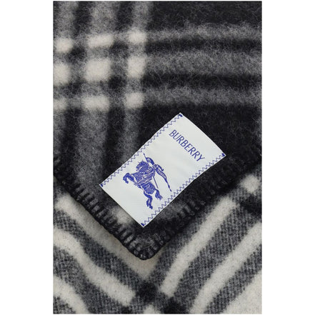 Burberry Gray Wool Oves Aries Scarf