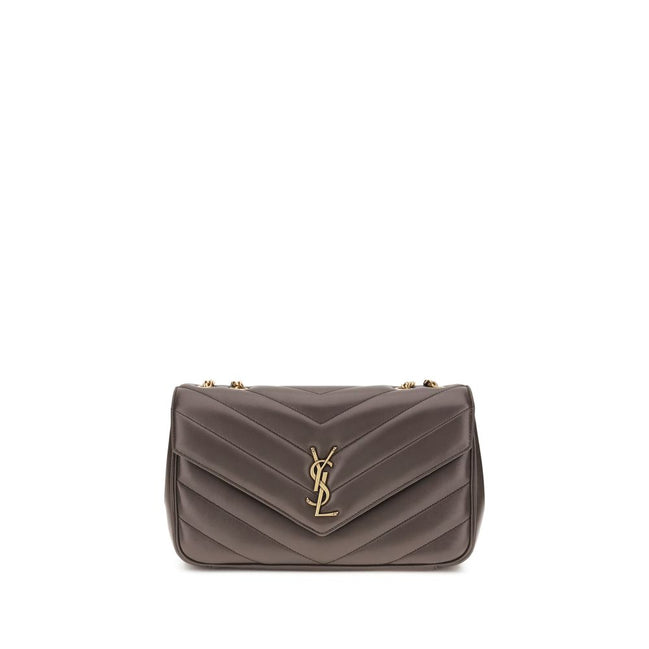 Saint Laurent Gray Lambskin Shoulder Bag