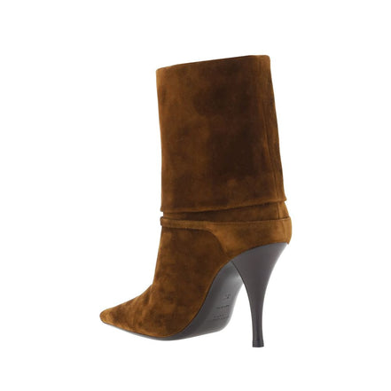 Saint Laurent Brown Calf Leather Ankle Boots