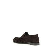 Saint Laurent Brown Calf Leather Slip-On Loafers
