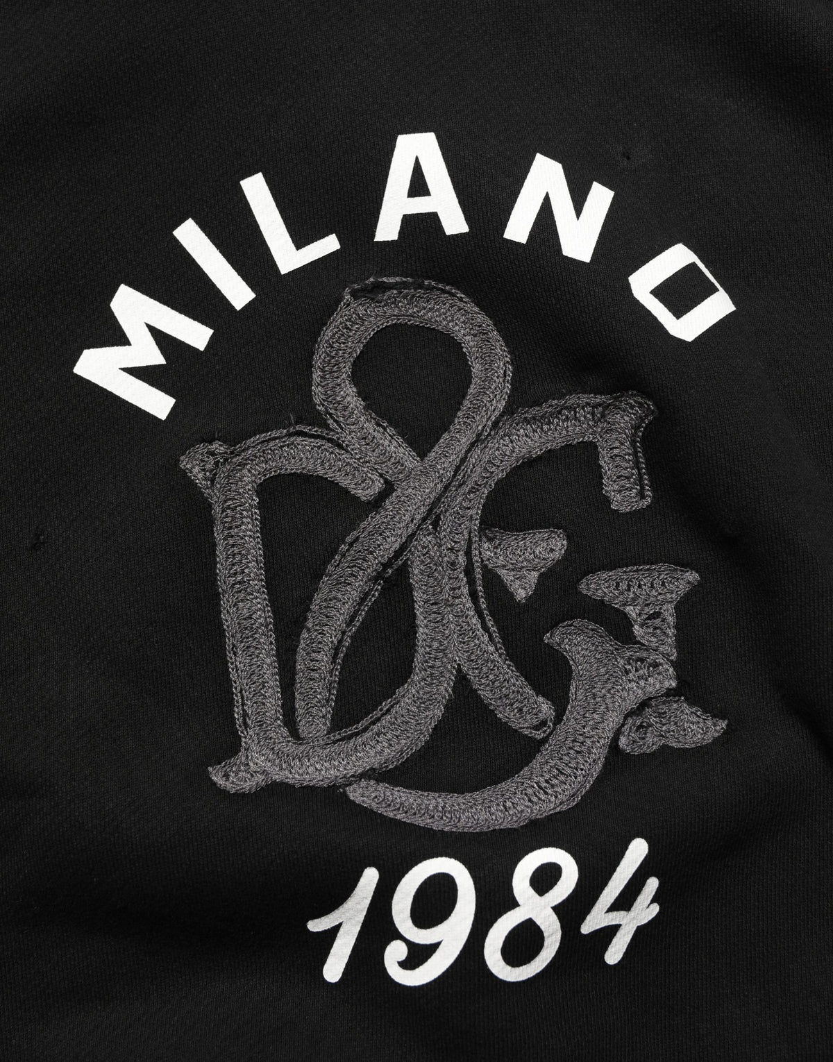 Dolce & Gabbana Black Cotton Milano1984 Print Hoodie
