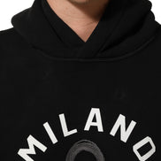Dolce & Gabbana Black Cotton Milano1984 Print Hoodie