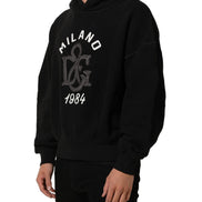 Dolce & Gabbana Black Cotton Milano1984 Print Hoodie