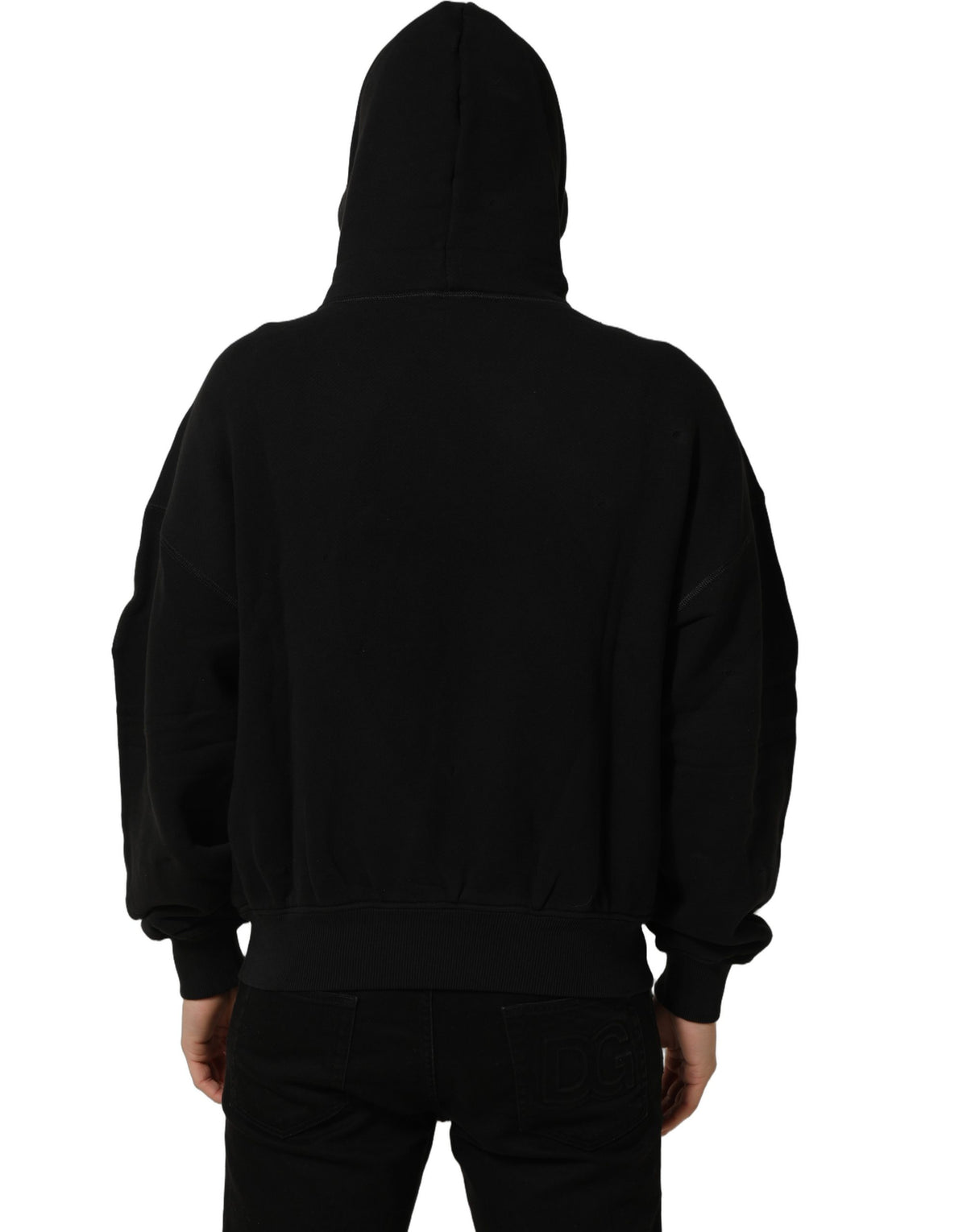 Dolce & Gabbana Black Cotton Milano1984 Print Hoodie