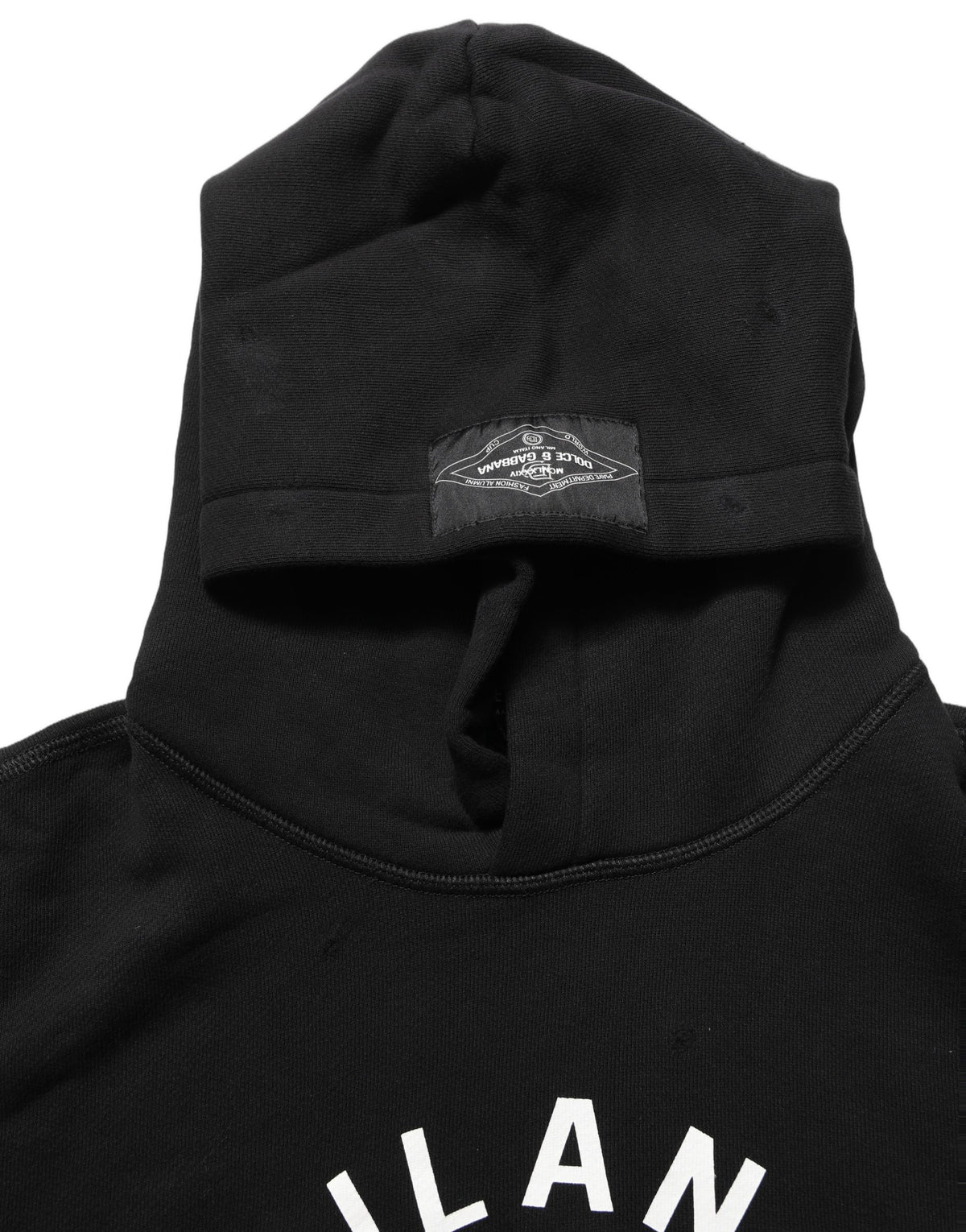 Dolce & Gabbana Black Cotton Milano1984 Print Hoodie